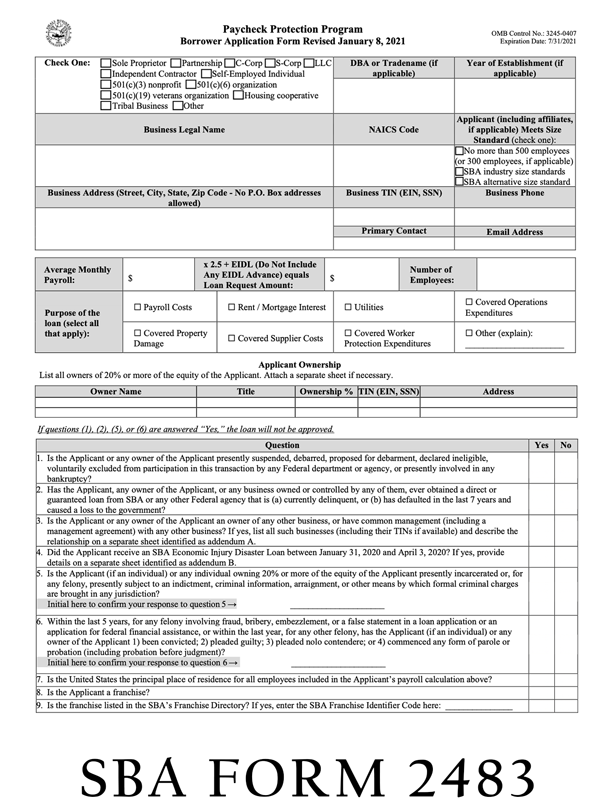Sba Fillable Form 2483 Printable Forms Free Online 1420