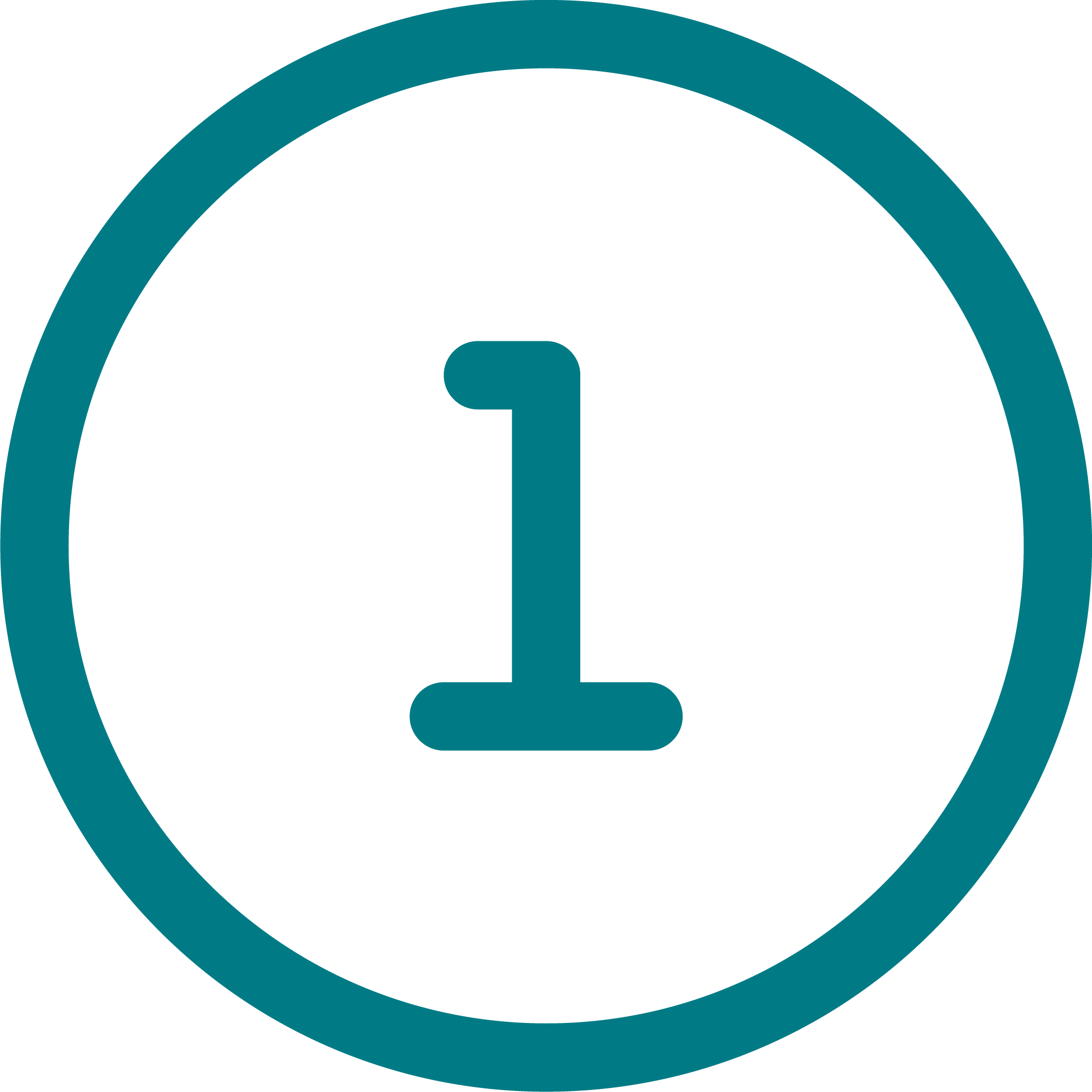 Number 1 in a circle